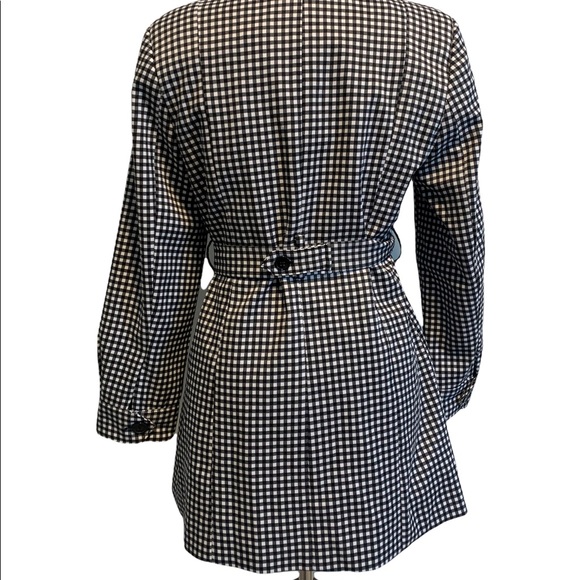 cleo Jackets & Coats Cleo Black White Checkered Pea Coat Poshmark